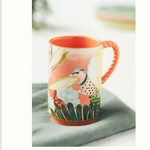 Anthropologie Pink Bird Puma Mug